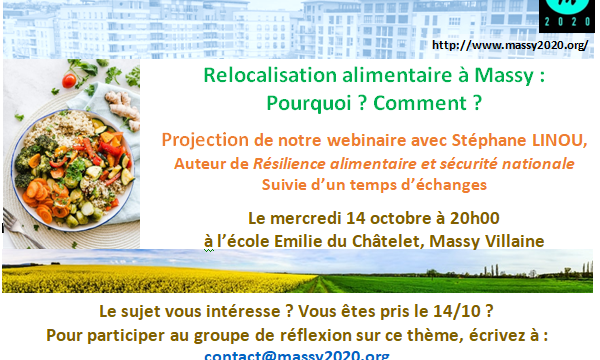 Mercredi 14 octobre 2020 : Projection/débat sur la relocalisation alimentaire